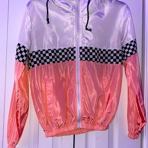 Pink/Checkered wind breaker